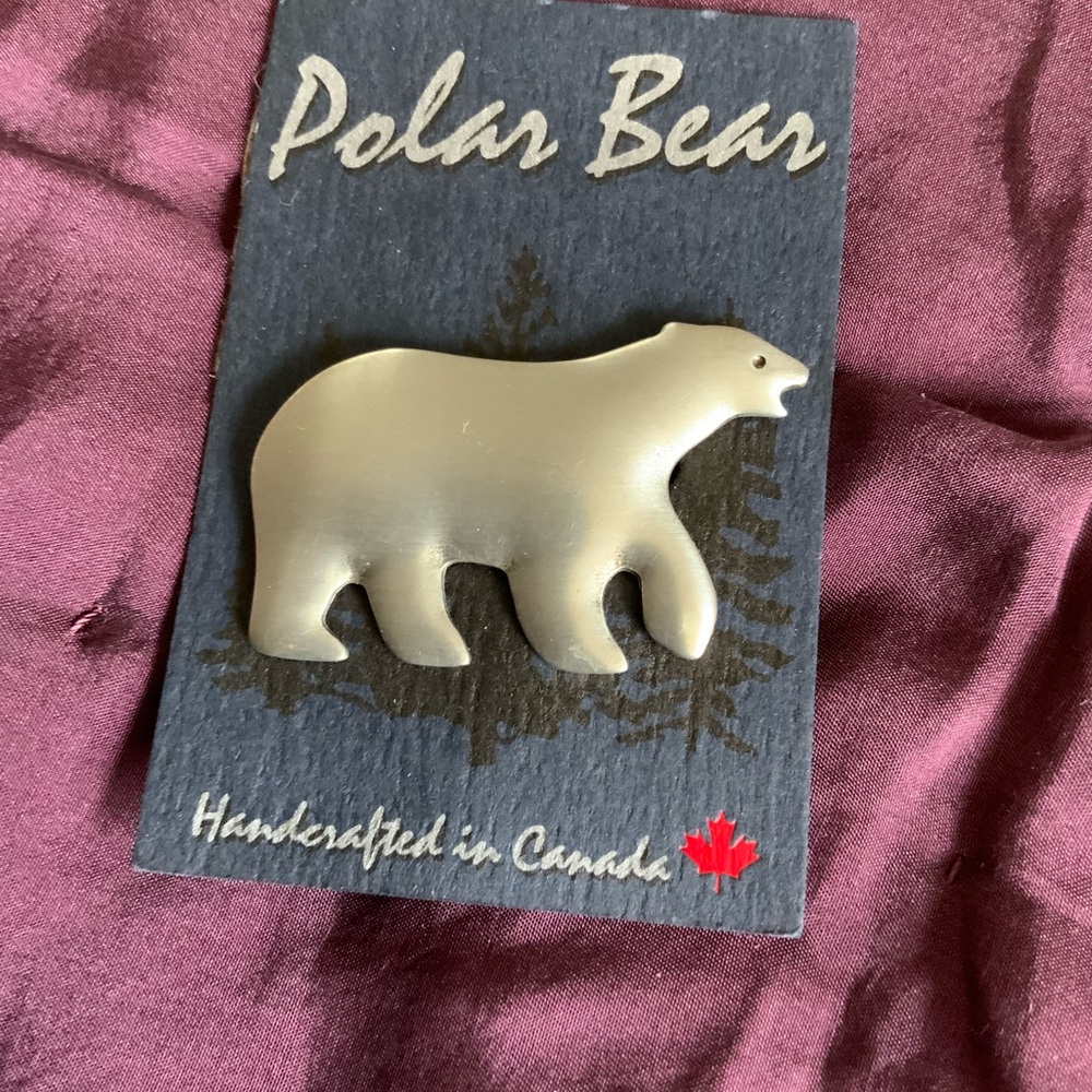 Polar Bear Brooch in pewter
